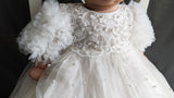 Couture Handmade Baby Pearl Lace And Tulle Christening Heirloom Gown