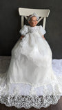 Couture Handmade Baby Pearl Lace And Tulle Christening Heirloom Gown