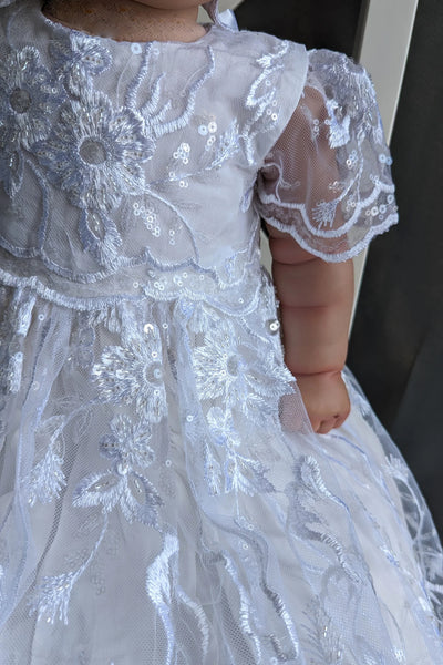 Couture Embroidered Beaded Lace Baptism Christening Gown