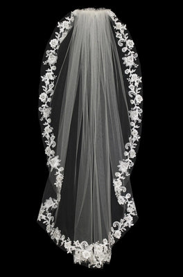 The Giselle Floral Lace Communion Veil