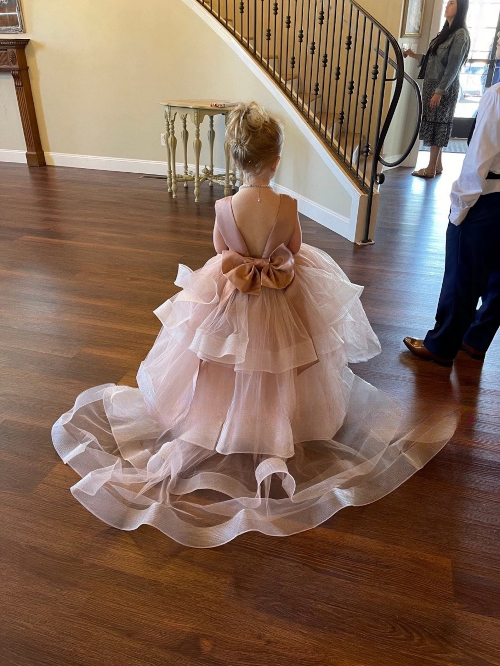 Couture Wedding Party Special Occasion Sating Tulle Floor Length Dress 