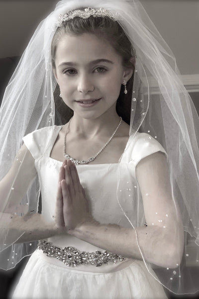  Custom Made Communion Headband With Crystals And Pearls