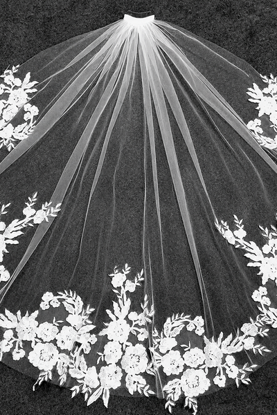 Italian Lace Communion Veil – Floral Tulle