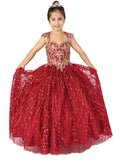 Stunning Misha Sequin Lace Embroidered Pageant Gown for Girls