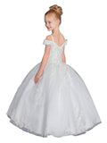 Anita Embroidered Off the Shoulder Pageant Dress - Girls Formal Wear