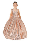 Girls Pageant Party Dress - Shane Sequin Gown | Blush Kids