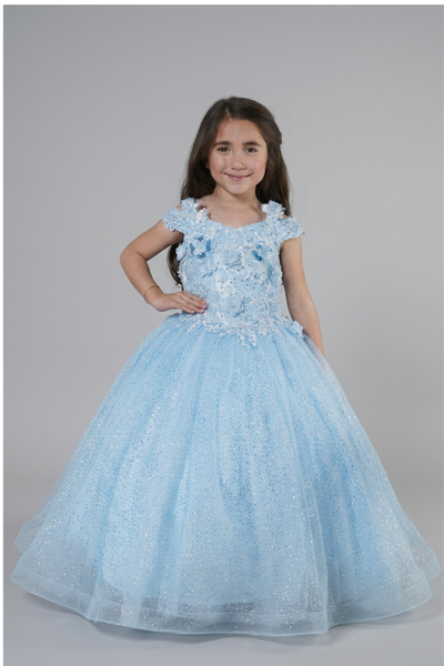 Lilac Girls Pageant Dress Glitter Tulle Ballgown