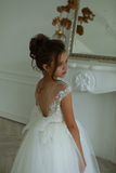 Gorgeous Aurelia Flower Girl Tulle Dress with Detachable Train