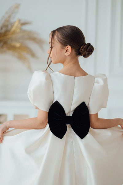 Victoria Flower Girl Birthday Satin Dress - Short Formalwear