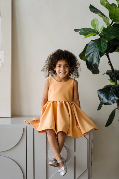 Solenne Orange Girls Couture Dress | Teter Warm