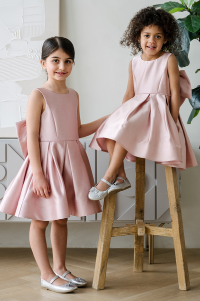 Maribel Teter Warm Girls Blush Pink Bow Party Dress