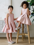 Maribel Teter Warm Girls Blush Pink Bow Party Dress