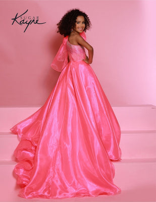 C310 - Sugar Kayne Elegant One Shoulder Girls Pageant Gown