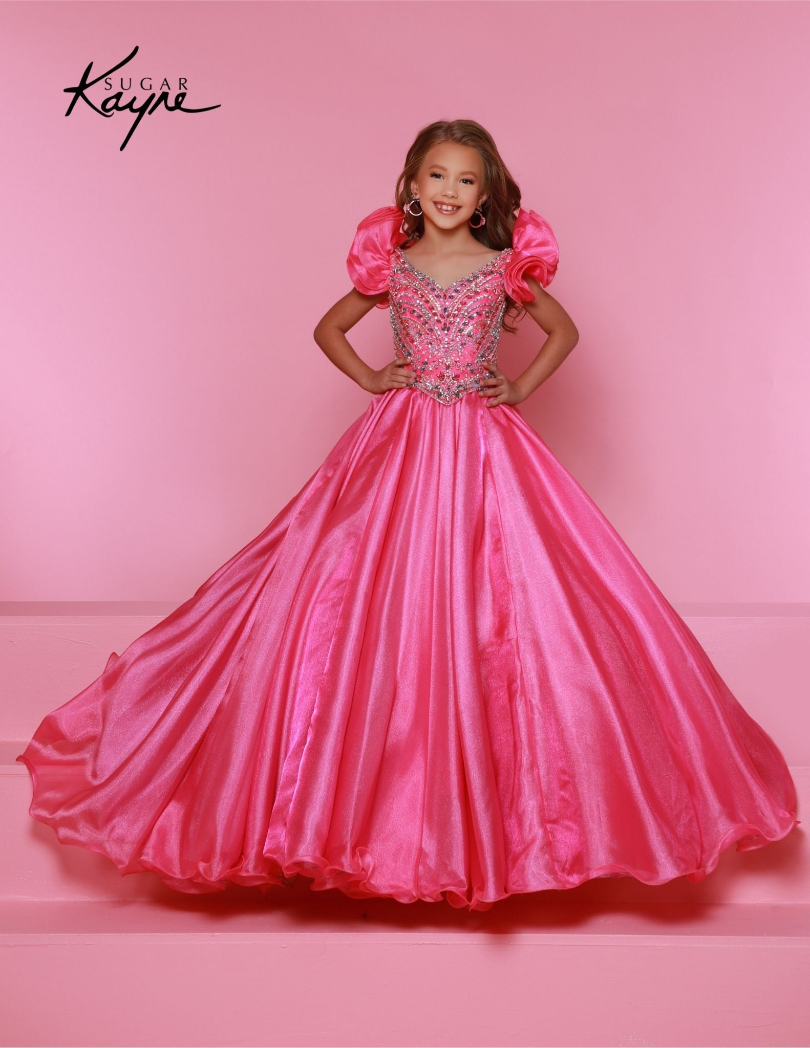 Sugar Kayne Hot Pink Pageant Dress – Perfect for All Occasions White / 10