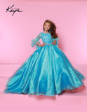 Elegant Aqua Ball Gown for Girls – Sugar Kayne Occasion Dress