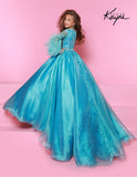 Elegant Aqua Ball Gown for Girls – Sugar Kayne Occasion Dress