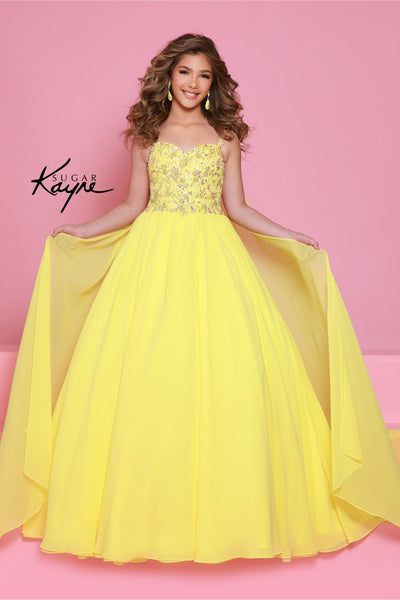 Radiant Lemon Gown for Girls – Sugar Kayne Party Dress