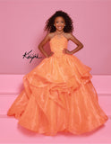 Sugar Kayne Halter Neck Pageant Dress – Ruffled Organza Skirt