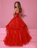 Sugar Kayne Halter Neck Pageant Dress – Ruffled Organza Skirt