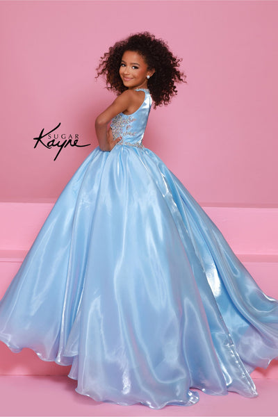 Elegant Ice-Blue Pageant Dress – Sugar Kayne Gown