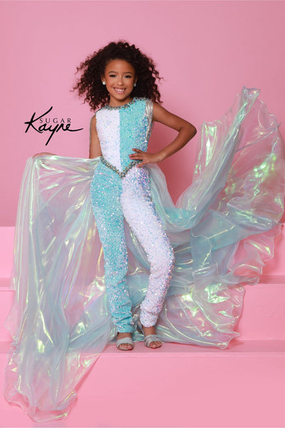 Two-Tone Girls’ Pageant Jumpsuit – Sugar Kayne Design