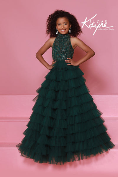Sugar Kayne Pink Ruffle Pageant Dress for Girls