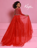 Sugar Kayne Girls Pageant Jumpsuit with Detachable Train