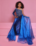 Sugar Kayne Girls Pageant Jumpsuit with Detachable Train