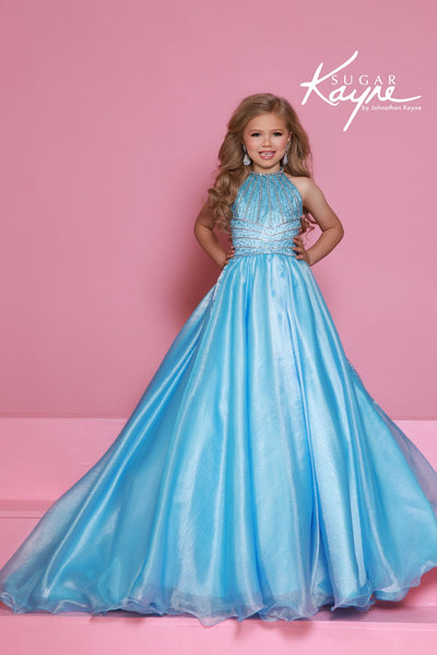 Kailey Sugar Kayne Pageant Dress – Papaya, Sky Blue, White