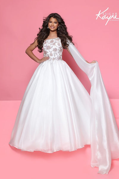 Sugar Kayne One Shoulder Pageant Ball Gown