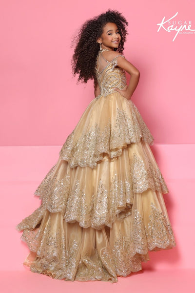Sugar Kayne Couture Tiered Pageant Ball Gown