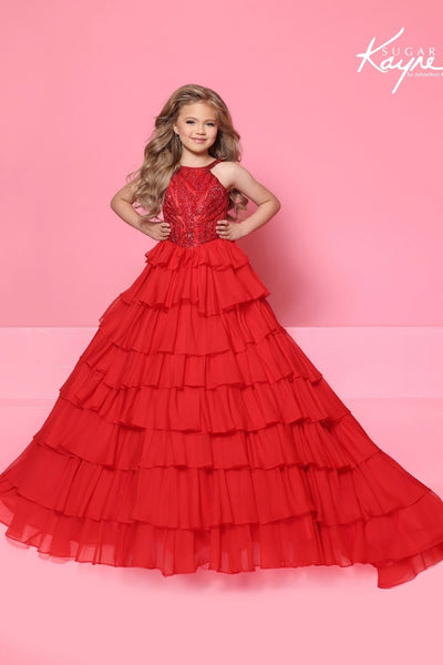 Sugar Kayne Couture Ruffle Pageant Gown for Girls