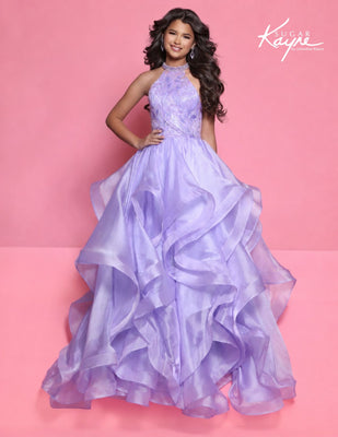 Sugar Kayne Girls Ruffle Pageant Dress with Organza Skirt