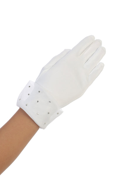 The Maya Satin Crystal Communion Gloves