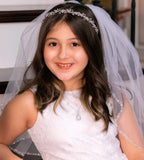 The Malia Girls Hand Made 1st Communion Veil With Pearls