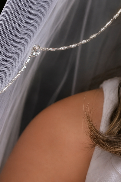 Girls Crystal Tiara & Veil Set Communion Headpiece