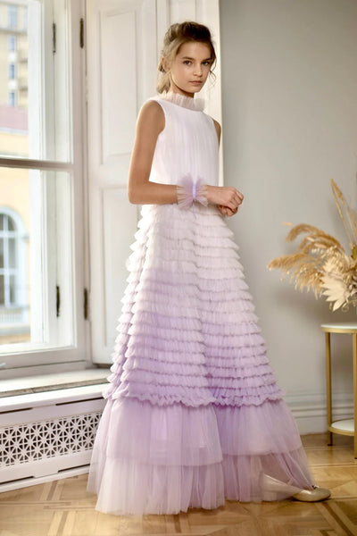 Justine Girls Couture Ruffled Tulle Gown - Special Occasion Dress