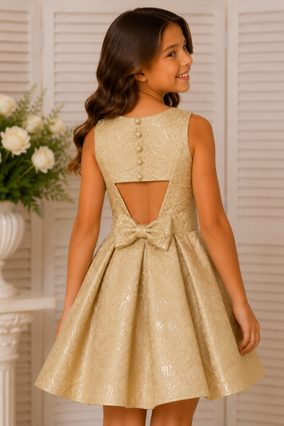 Girls Brocade Pageant Interview Dress | Signature Designer