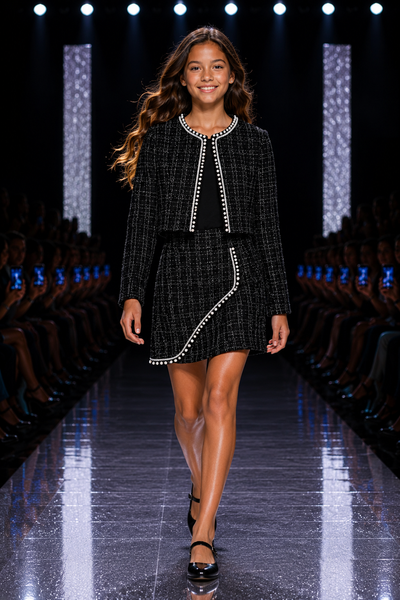 Girls Pageant Interview Suit | Tweed Skirt Set