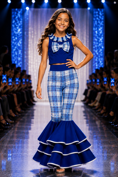 Girls Tweed Bell Bottom Pageant Outfit | Signature Designer