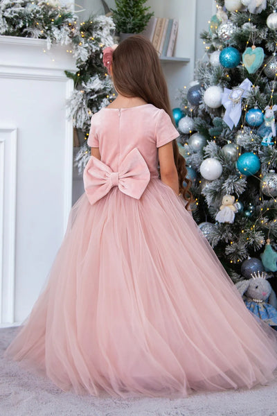 Lilia Velvet Tulle Flower Girl Gown - Special Occasion Dress | Blush Kids