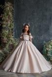 Pentelei Couture Girls Satin Tulle Special Occasion Pageant Party Gown