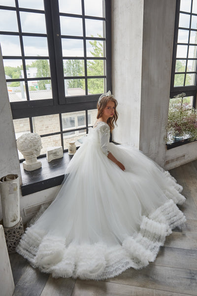 Pentelei Couture Elegant Communion Flower Girl Special Occasion Gown