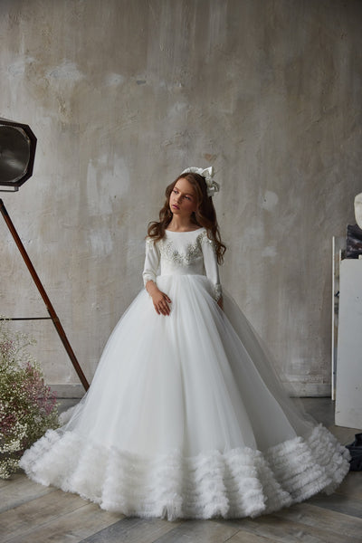Pentelei Couture Elegant Communion Flower Girl Special Occasion Gown