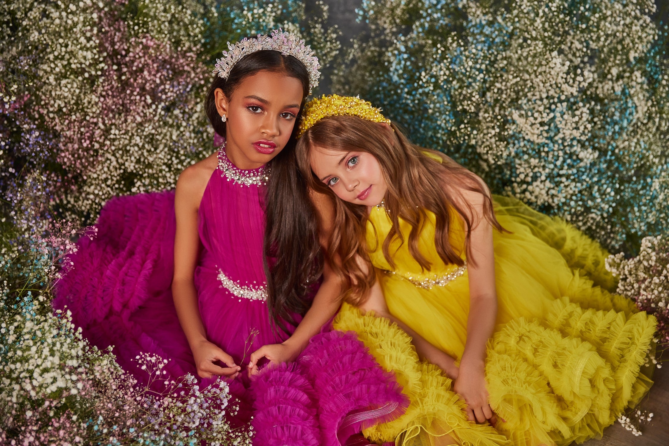 Pentelei Couture Girl Special Occasion Pageant Party Flower Girl Short Tulle Dress