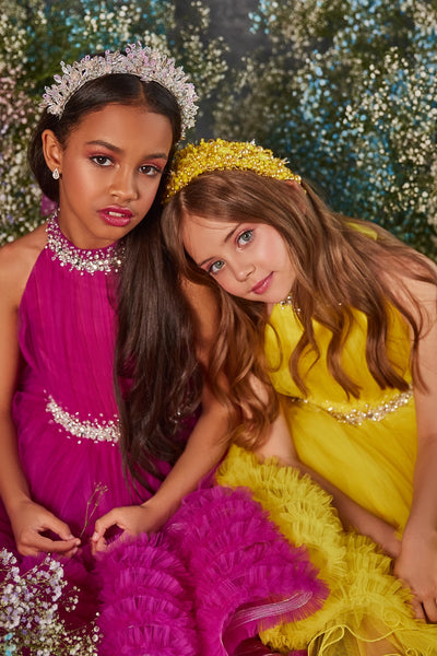 Pentelei Couture Girl Special Occasion Pageant Party Flower Girl Short Tulle Dress