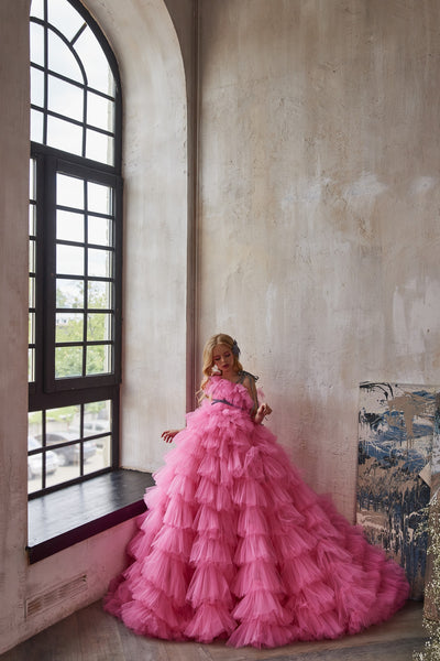 Pentelei Couture Fairytale Pageant Party Flower Girl Floor Length Dress