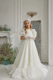 Pentelei Couture Puff Sleeve Communion Gown