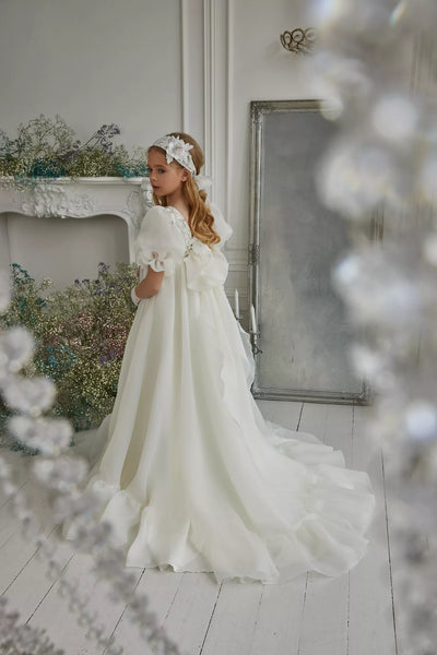 Pentelei Couture Puff Sleeve Communion Gown