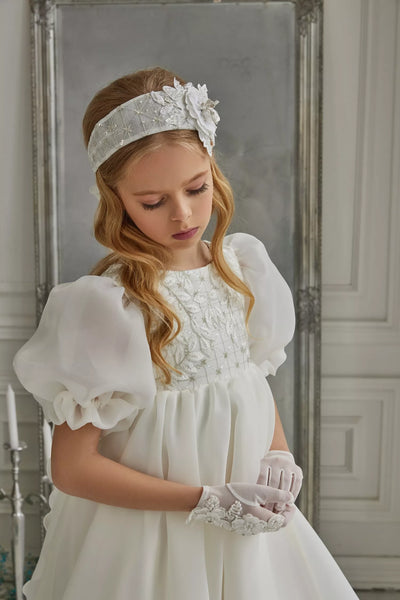 Pentelei Couture Puff Sleeve Communion Gown